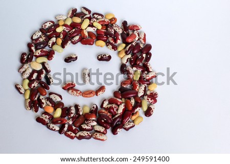 red speckled kidney beans smile face