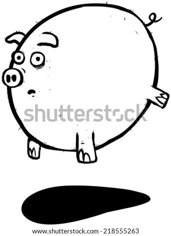 Outline illustration of a flying pig full of lies and deceit