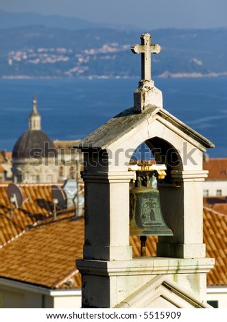 Old metal bell on small church in Dubrovnik.