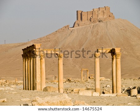 Ancient Roman time town in Palmyra (Tadmor), Syria. Greco-Roman & Persian Period.