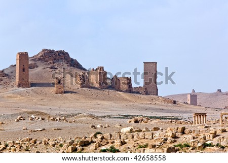 Ancient Roman time town in Palmyra (Tadmor), Syria. Greco-Roman & Persian Period.
