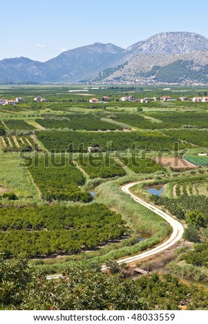 Land reclamation - creation of new land where there was once water. Final stage project. Location. Dalmatia, Croatia
