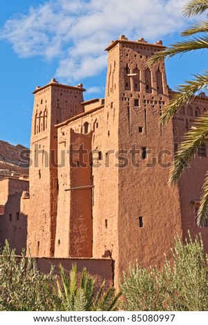 Fortified City (Ksar) with Mud Houses in the Kasbah Ait Benhaddou near Ouarzazate, Morocco. Souss-Massa-DraÃ¢ region. Ounila River. UNESCO World Heritage Site since 1987