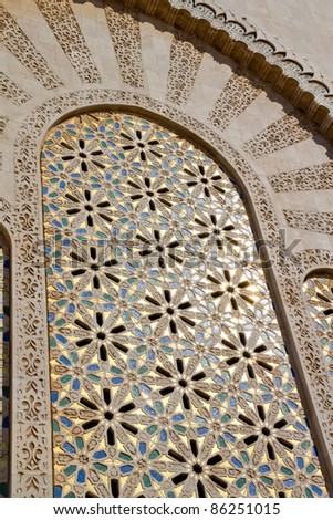 Exterior of Hassan II mosque Casablanca, Morocco.
