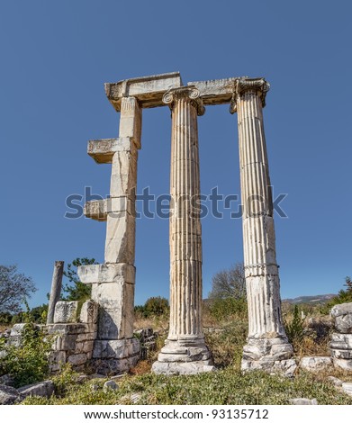 Remains of Famous Temple of Aphrodite in Aphrodisias (Turkey) built during Hellenic time. In Roman time it was a small city in Caria.