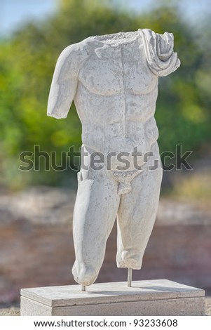 Heroic torso of a God - Hadrianic Baths in Aphrodisias (Turkey) build during Hellenistic and Roman period. In Roman time it was a small city in Caria.