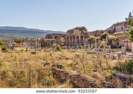 Theater in Aphrodisias (Turkey) build during Hellenistic and Roman period. In Roman time it was a small city in Caria.