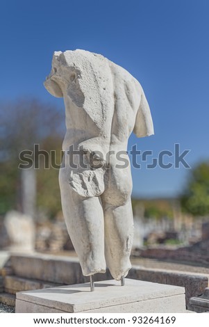 Heroic torso of a God - Hadrianic Baths in Aphrodisias (Turkey) build during Hellenistic and Roman period. In Roman time it was a small city in Caria.