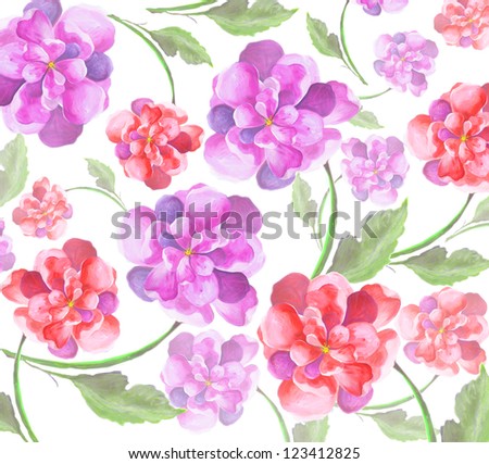 Flower watercolor original elegant colorful art  wall paper
