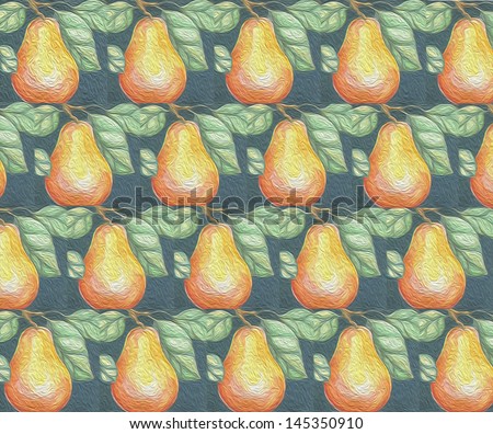 pear abstract seamless background textured fruit  original art painting