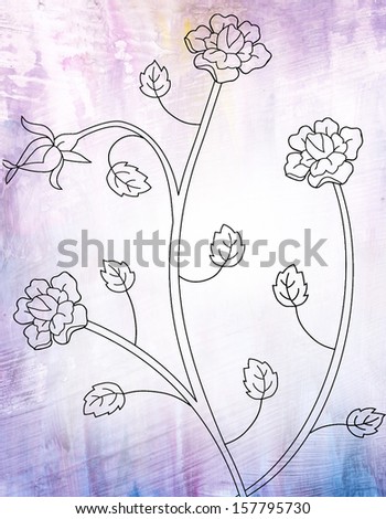 Rose Flower hand painted border frame