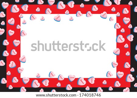 Valentine Candy hearts card invitation love note