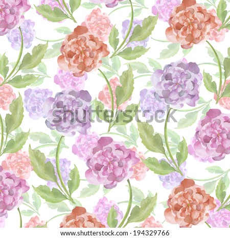 flowers  watercolor original pattern seamless design