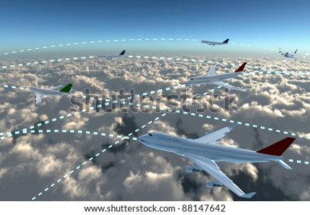 Airline flying sky map idea for enjoy the holiday lifestyle with comfortable airline services.