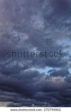 Dark sky with gloomy storm clouds.