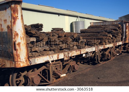 old pile of sleepers on a train carriage