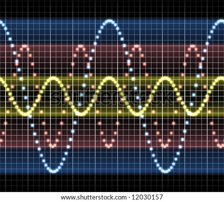 a great triple sound audio or other electronic technology sine wave