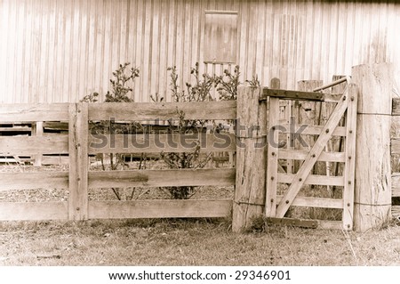 excellent image of an old farm gate