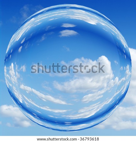great image of an abstract blue sky ball orb or buble