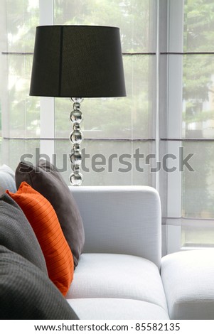 detail shot of modern living room furniture