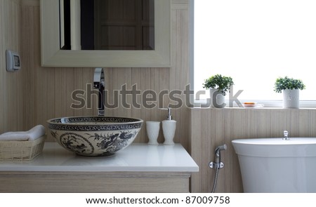 Interior shot of a modern bath room