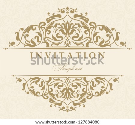 Invitation cards in an old-style beige Invitation cards in an old-style beige