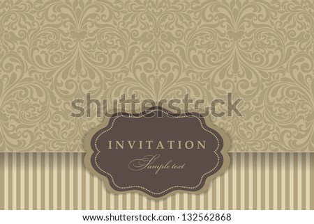 Greeting Card with Flowers in a folk style Greeting Card with Flowers in a folk style