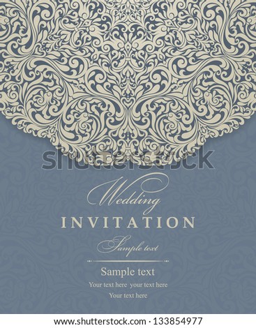 Invitation cards baroque gold blue Invitation cards baroque gold blue