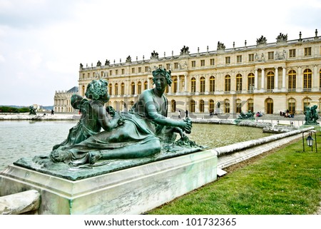 sculpture in the garden of chateau de Versailles, France