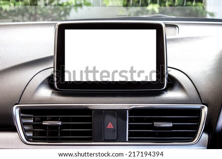 blank modern car\'s display screen