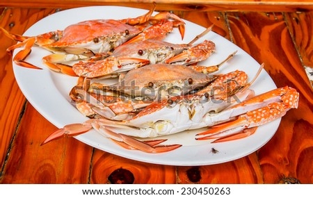 Thai food, steamed crab