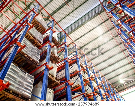storage rack in chemical warehouse