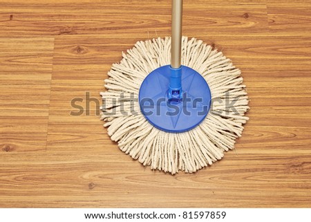 Modern style mop on laminated wood floor