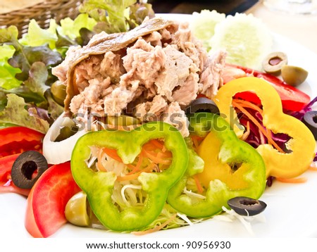 tuna salad with thousand island salad dressing at a fine restaurant