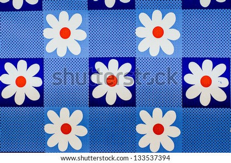 Flower on table cover sheet