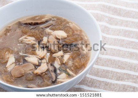 shark fin soup, Chinese style shark fin soup with mushroom and spices
