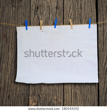 Clothes peg and paper notes with clipping path