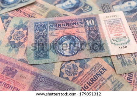 Background from old money of Austro-Hungian money