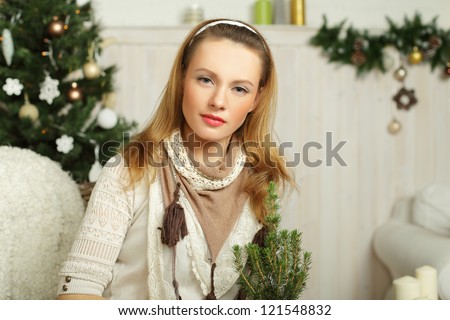 Christmas woman - preparation for the holiday