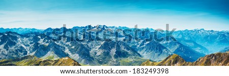 Pyrenees mountains panorama.