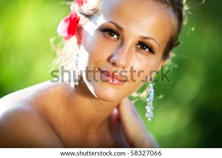 Young woman summer positive portrait.