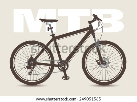 MTB Bicycle isolated and monochrome.