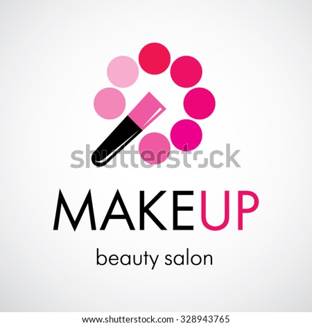 Decorative cosmetic, makeup, beauty salon, stylist vector logo design template.