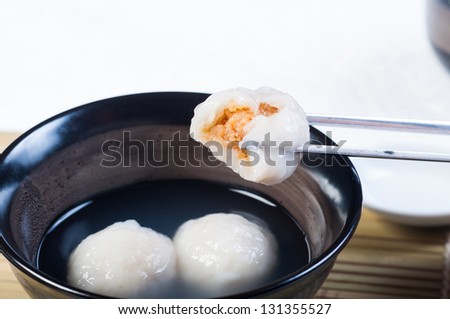 chinese glutenous rice ball, traditional food eaten on chinese new year also known as cheong wan yi