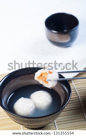 chinese glutenous rice ball, traditional food eaten on chinese new year also known as cheong wan yi
