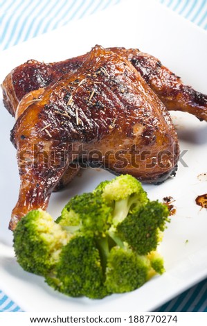 roasted herbed chicken with broccoli