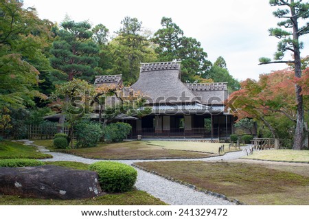 old houses inside the garden of Nara, Japan