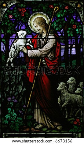 stained glass jesus the good shepherd