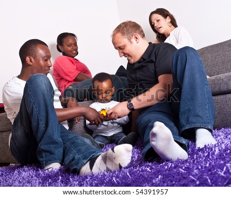Interracial friends and family