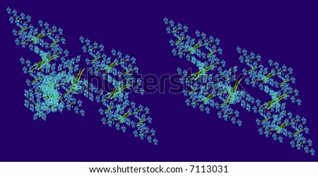 Abstract background. Left and right part is different. Abstract snowflake shape.